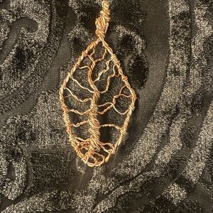 Elegant Tree of Life Gold & Silver Wire Pendant